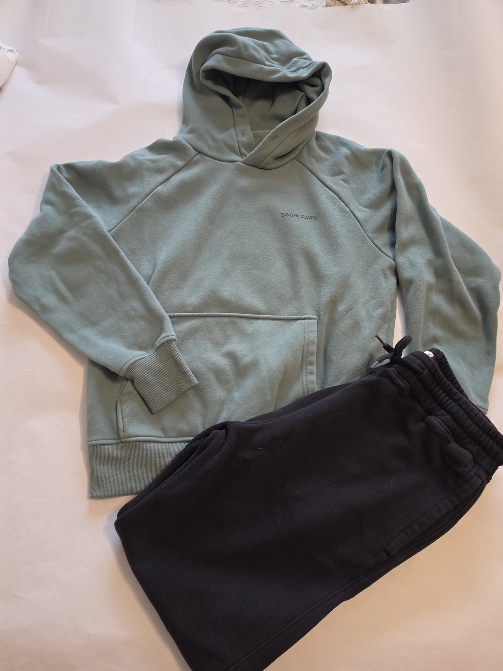 Men’s Sage Green Hoodie Size S And Hollister Black Joggers Size M